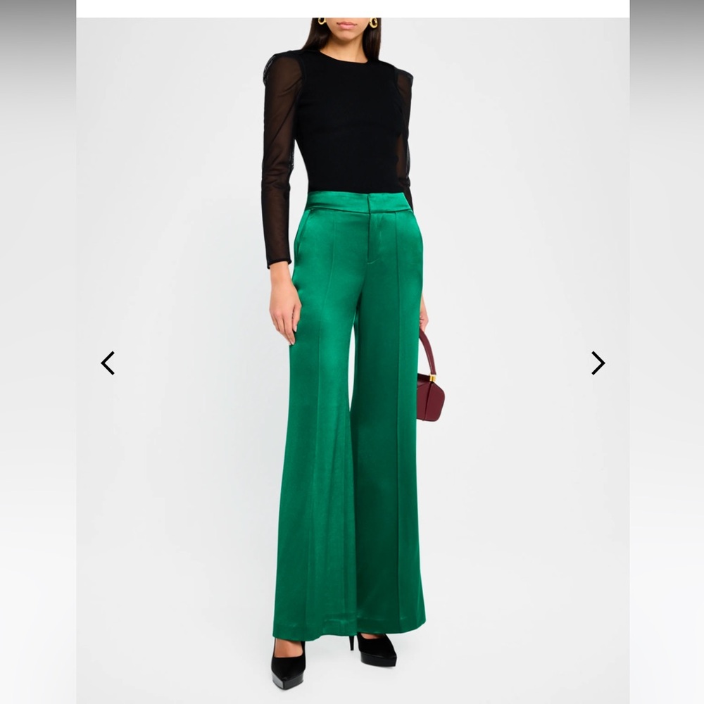Alice + Olivia Dylan wide leg satin pants